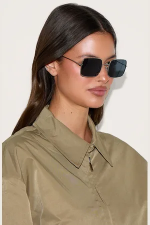 PRETTYLITTLETHING Silver Metal Frame Square Sunglasses