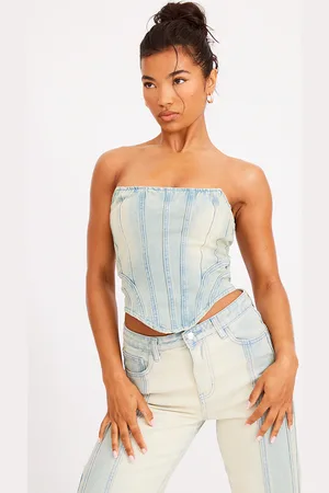 PRETTYLITTLETHING Wash Seam Detail Corset Top