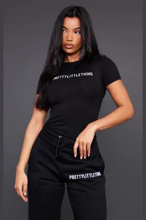 PRETTYLITTLETHING Logo Short Sleeved Bodysuit