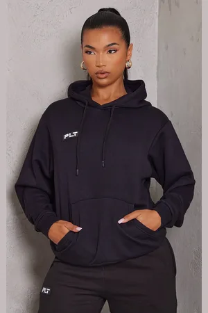 PRETTYLITTLETHING Logo Badge Detail Oversized Fit Hoodie