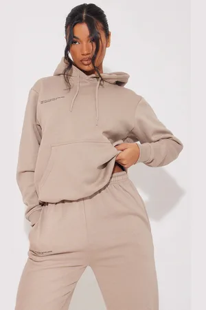 PRETTYLITTLETHING Mocha Established 2012 Oversized Hoodie