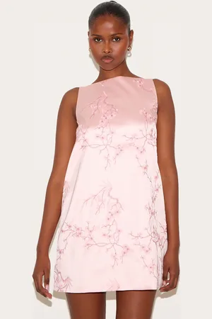 PRETTYLITTLETHING Floral Embroidered A-line Mini Shift Dress
