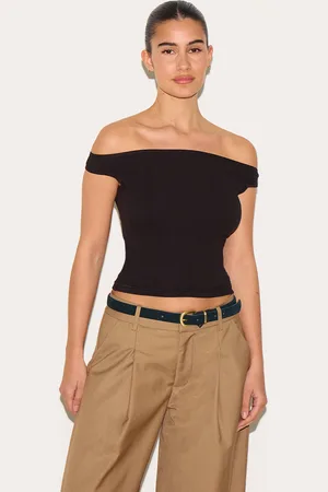 PRETTYLITTLETHING Ribbed Bardot Detail Vest Top