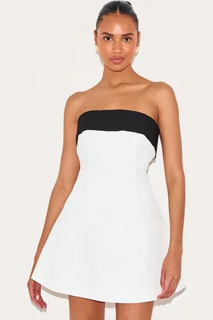 PRETTYLITTLETHING Bandeau Contrast Detail Mini Dress