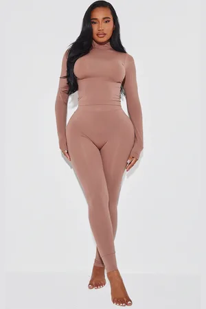 PRETTYLITTLETHING Shape Taupe Stretch Seamless High Waisted Leggings