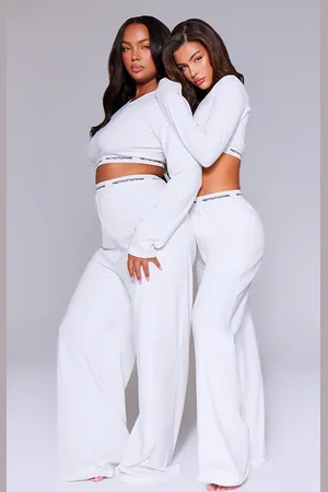 PRETTYLITTLETHING Tape Cream PJ Trouser