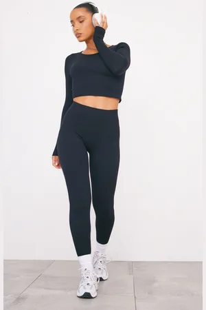 PRETTYLITTLETHING Structured Contour Ribbed Leggings