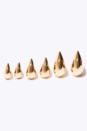 PRETTYLITTLETHING Gold Tear Drop Stud Earring Multi-pack