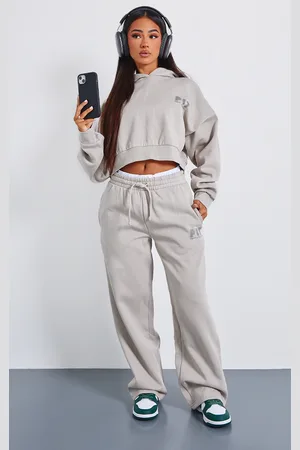 PRETTYLITTLETHING Petite Premium Stone Printed Straight Leg Joggers