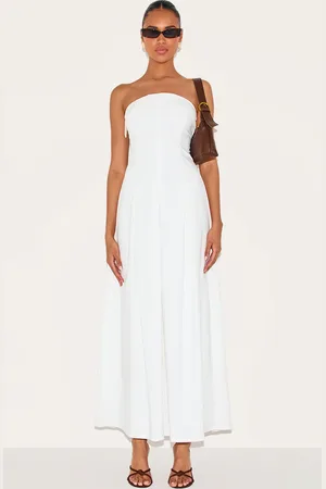 PRETTYLITTLETHING Bandeau Pleated Midaxi Dress