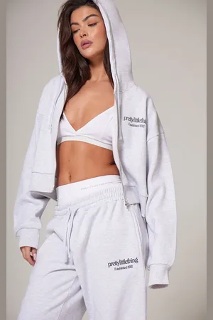 PRETTYLITTLETHING Premium Print Zip Front Hoodie