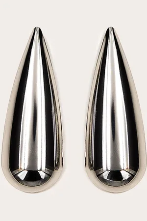 PRETTYLITTLETHING Silver Droplet Slim Stud Earrings