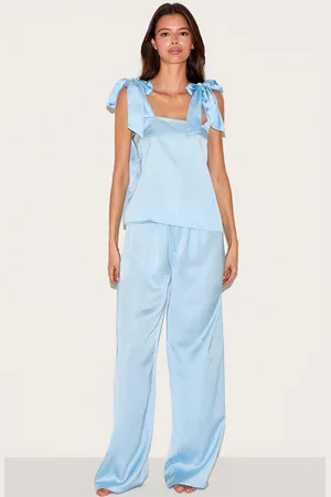 PRETTYLITTLETHING Baby Satin Ribbon Tie Cami Long Pj Set