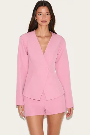 PRETTYLITTLETHING Candy Tailored Cinched Waist Asymmetric Blazer