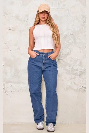 PRETTYLITTLETHING Dipped Back Waistband Boyfriend Jeans
