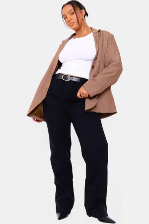 PRETTYLITTLETHING Plus Long Leg Straight Jeans