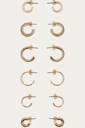 PRETTYLITTLETHING Gold Crinkle Mini Hoop Earring Multipack