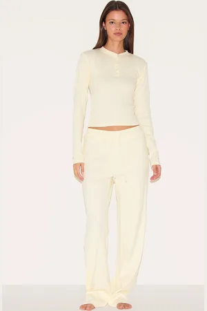 PRETTYLITTLETHING Ribbed Long Sleeve Long Pj Set