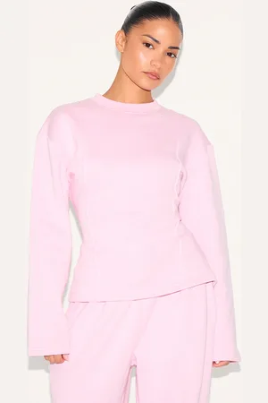 PRETTYLITTLETHING Petite Baby Long Sleeve Waist Cinched Sweatshirt