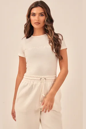 PRETTYLITTLETHING Logo Short Sleeved Bodysuit