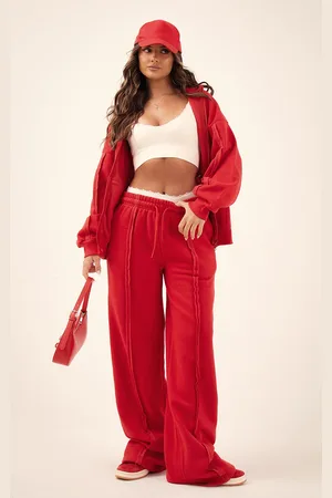 PRETTYLITTLETHING Oversized Wide Leg Seam Detail Joggers