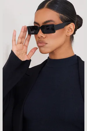 PRETTYLITTLETHING Slim Rectangular Frame Sunglasses