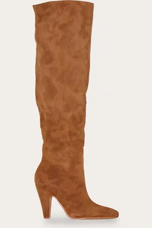 PRETTYLITTLETHING Faux Suede Point Toe Over The Knee Heeled Boot