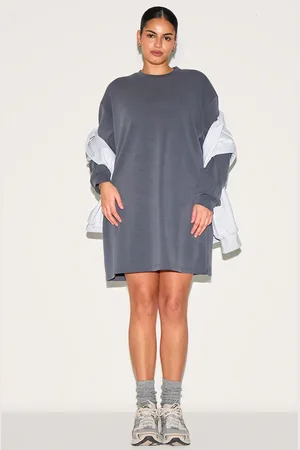PRETTYLITTLETHING Plus Modal Long Sleeve Sweater Dress
