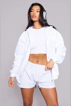 PRETTYLITTLETHING Oversized Zip Up Plain Front Hoodie