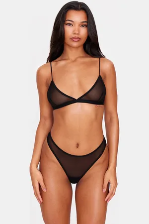 PRETTYLITTLETHING White/Black Mesh Pack of 2 Basic Triangle Bra