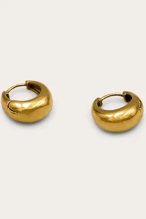 PRETTYLITTLETHING Gold Water Resistant Chunky Mini Hoop Earrings