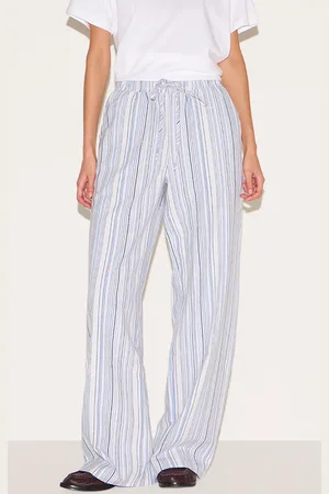 PRETTYLITTLETHING Pinstripe Printed Drawstring Waist Slouchy Trousers