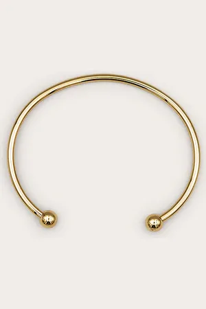 PRETTYLITTLETHING Real Gold Plated Simple Thin Bangle