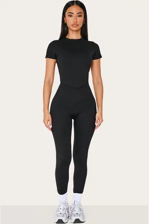 PRETTYLITTLETHING Petite Sculpt Wrap Waist Gym Leggings