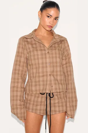 PRETTYLITTLETHING Petite Check Woven Shirt