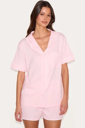 PRETTYLITTLETHING Jersey Piping Short Pj Set