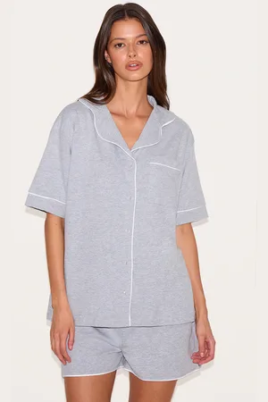 PRETTYLITTLETHING Jersey Piping Detail Short Pj Set