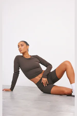 PRETTYLITTLETHING Ultimate Sculpt Long Sleeve Crop Gym Top