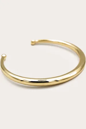 PRETTYLITTLETHING Gold Plated Flared Bangle