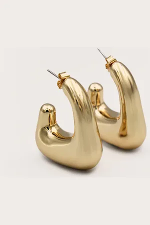 PRETTYLITTLETHING Gold Chunky Square Hoop Earring