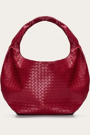 PRETTYLITTLETHING Burgundy Weave Slouchy Tote Bag