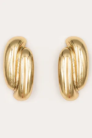 PRETTYLITTLETHING Gold Chunky Abstract Twist Statement Earrings