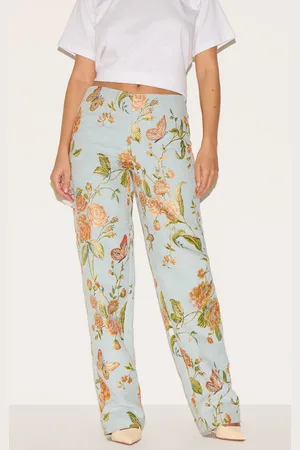 PRETTYLITTLETHING Jacquard Printed Straight Leg Trousers