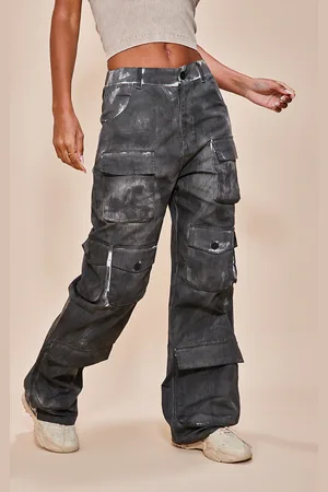 PRETTYLITTLETHING Vintage Wash Twill Extreme Oversized Cargo