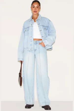 PRETTYLITTLETHING Seam Detail Barrel Jean