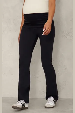 PRETTYLITTLETHING Maternity Fold Over Flared Leggings