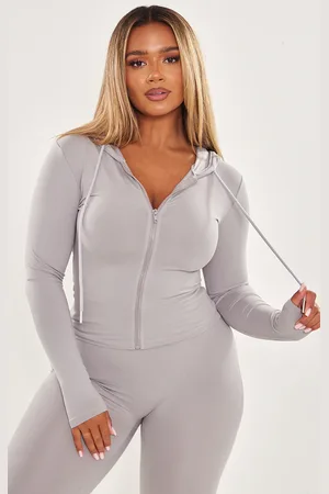 PRETTYLITTLETHING Shape Sculpted Zip Through Hoodie