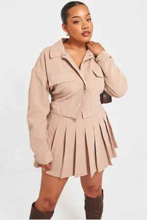 PRETTYLITTLETHING Plus Cropped Cargo Pocket Shirt
