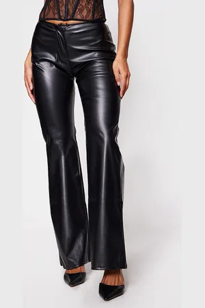 PRETTYLITTLETHING Faux Leather Low Rise Straight Leg Trousers