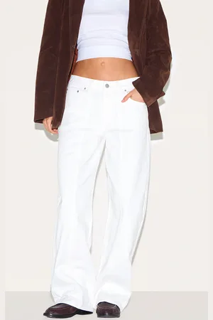 PRETTYLITTLETHING Low Rise Seam Detail Barrel Jean